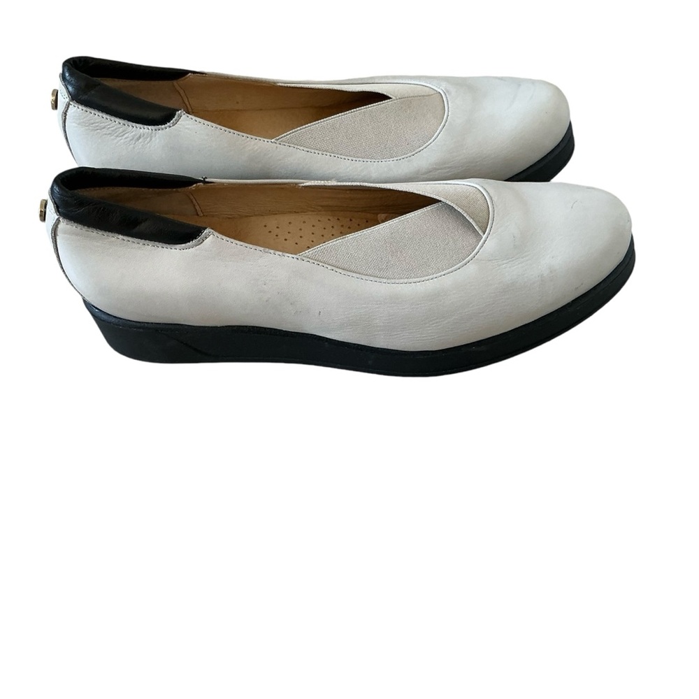 Ukies women’s platform loafers comfort slip on shoes gray leather size 8